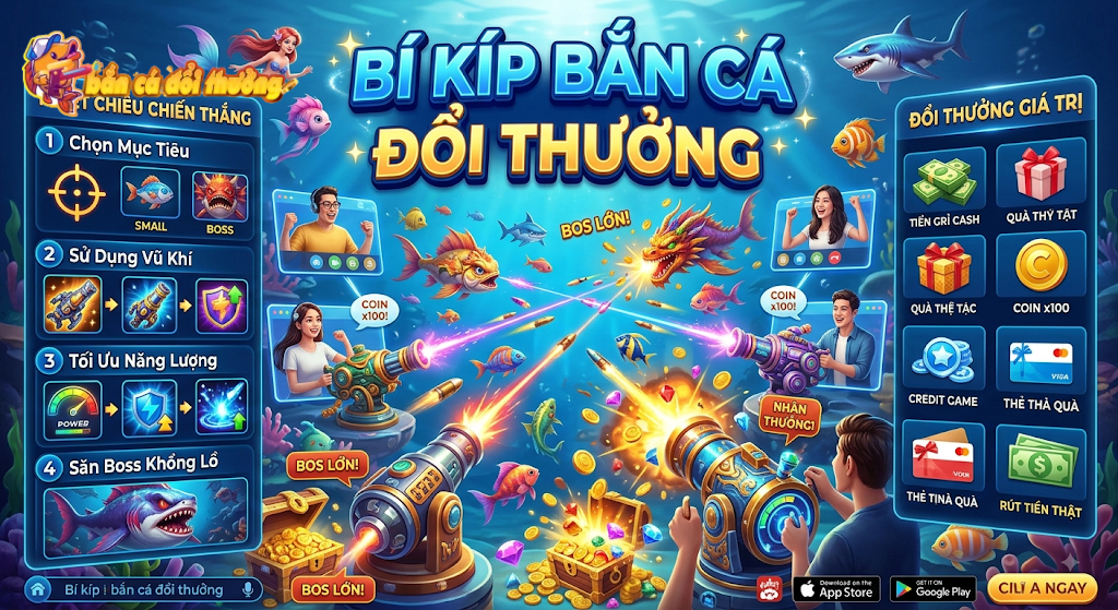 Thay đối súng và tập trung boss là những bí kíp bắn cá hay